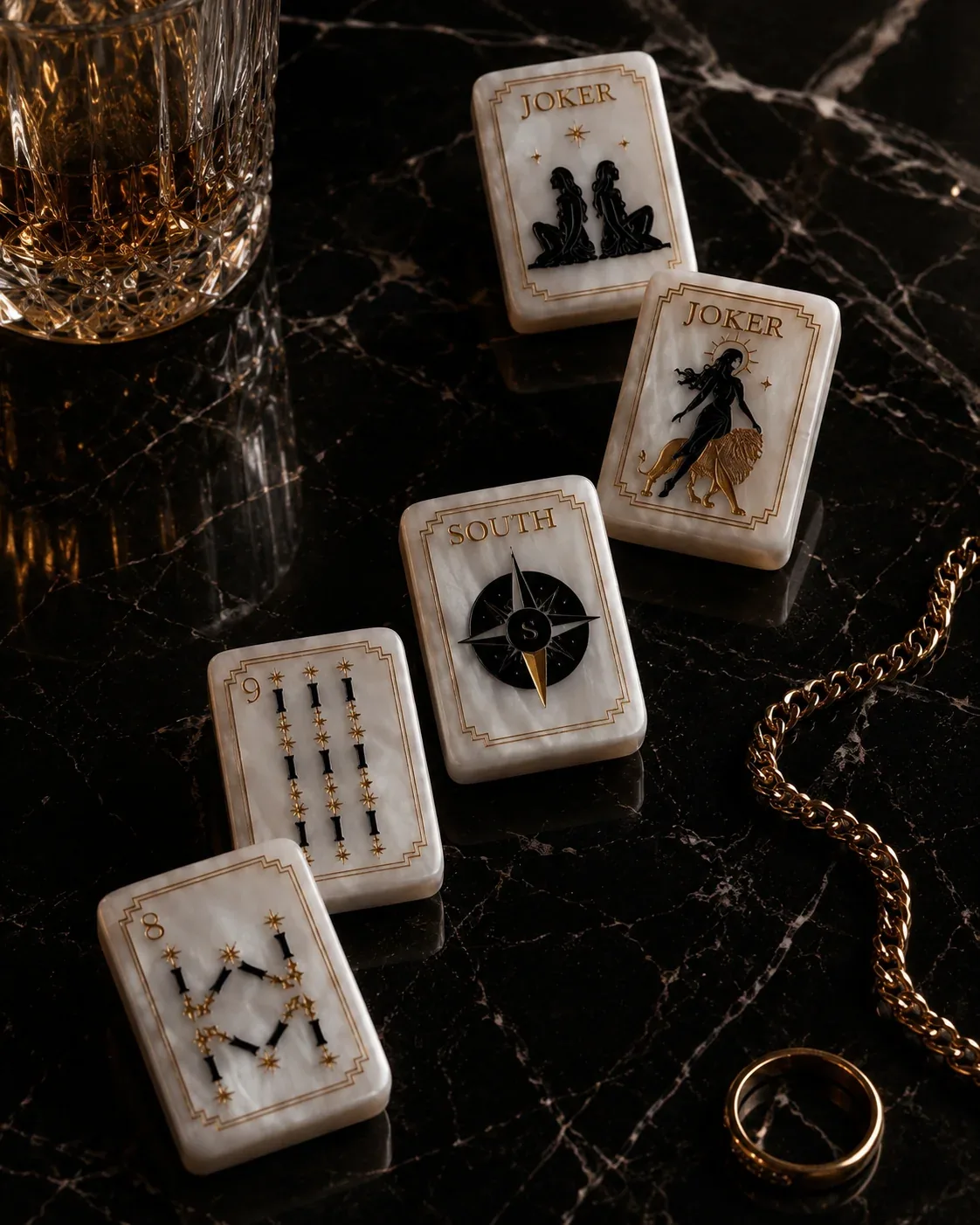 PRE-ORDER Celestial Pearl Luxury American Mahjong Tile Set