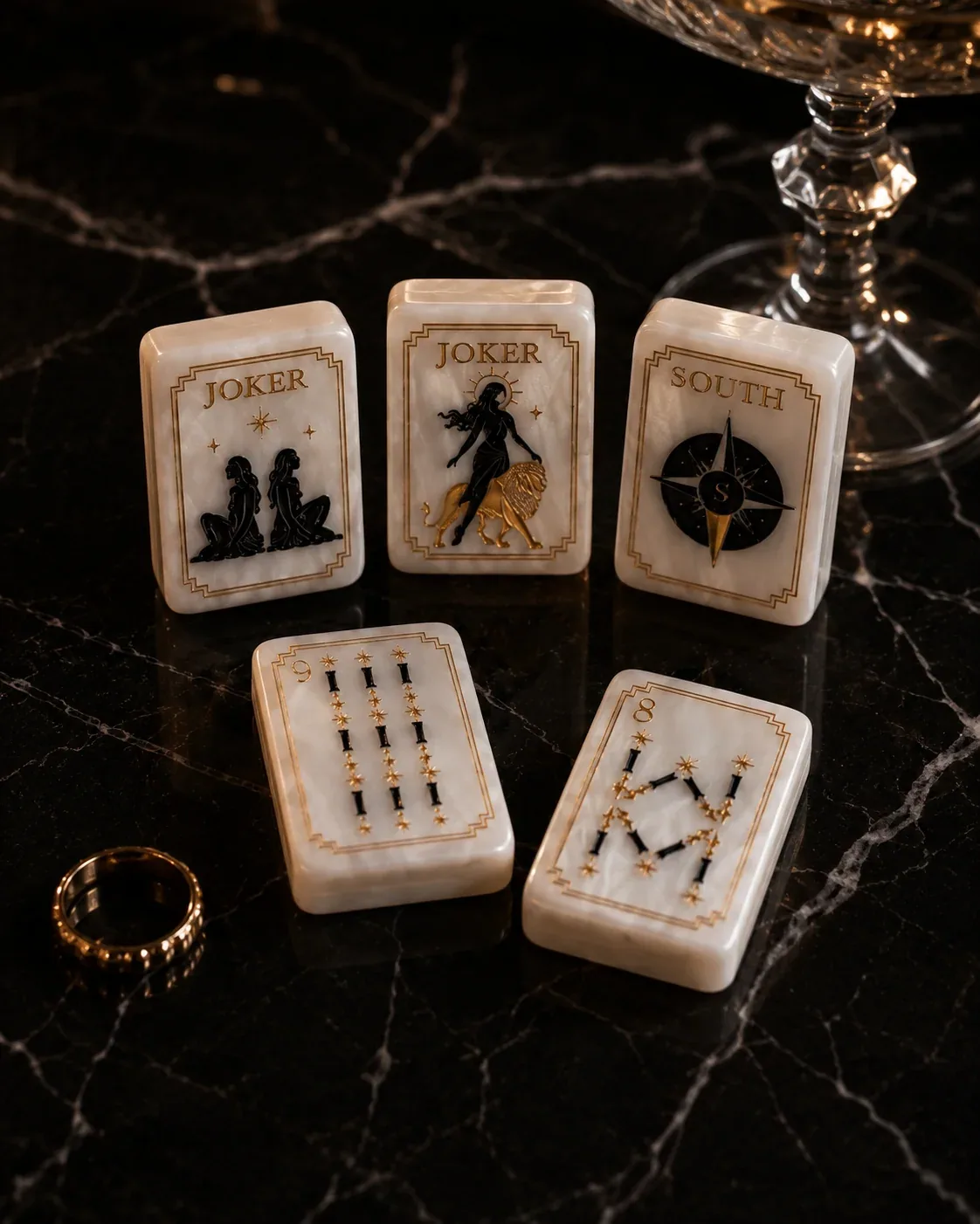 PRE-ORDER Celestial Pearl Luxury American Mahjong Tile Set