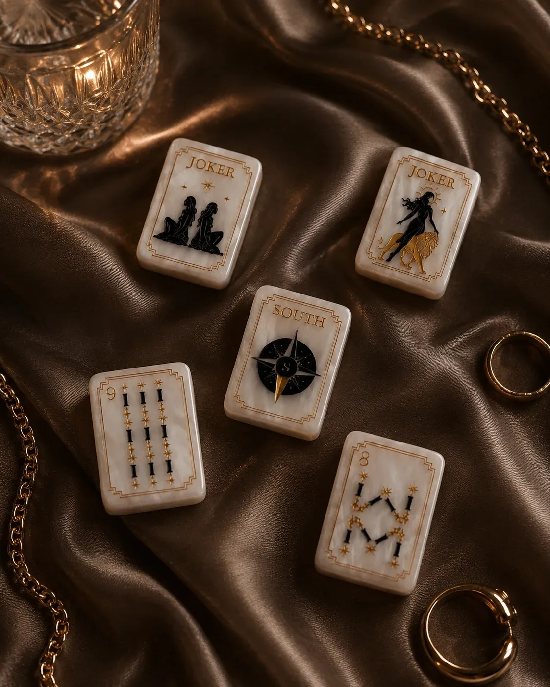 PRE-ORDER Celestial Pearl Luxury American Mahjong Tile Set