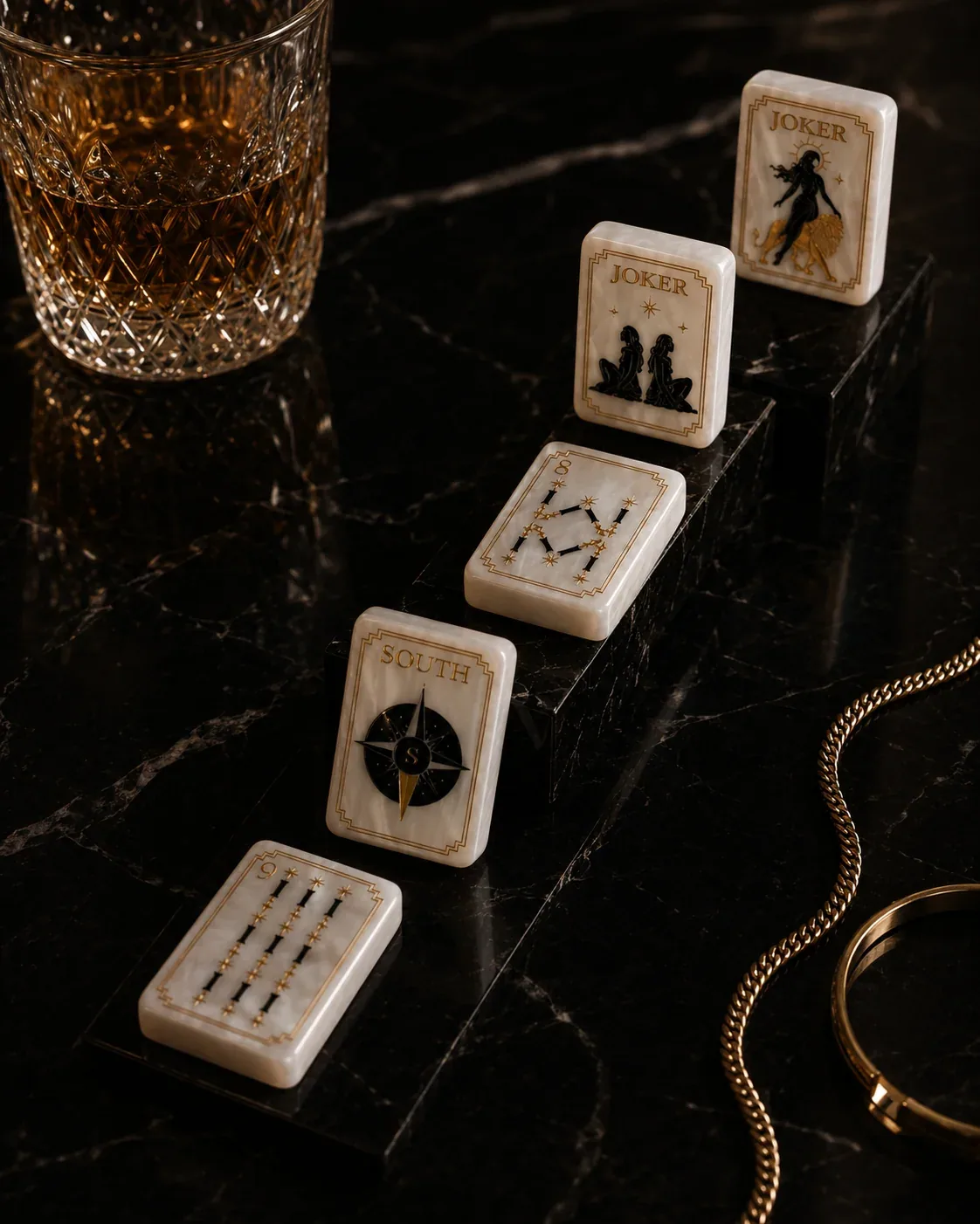 PRE-ORDER Celestial Pearl Luxury American Mahjong Tile Set