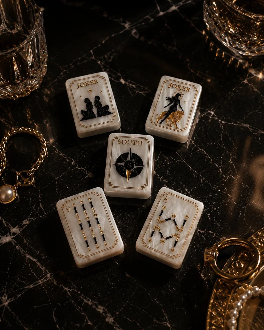 PRE-ORDER Celestial Pearl Luxury American Mahjong Tile Set