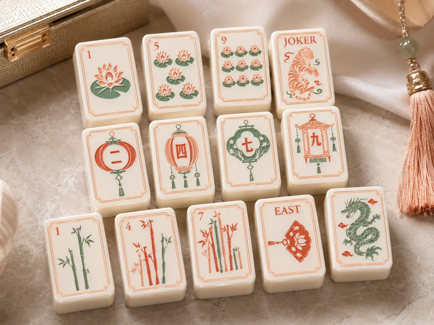 PRE-ORDER Lantern Garden Mahjong Tiles Set