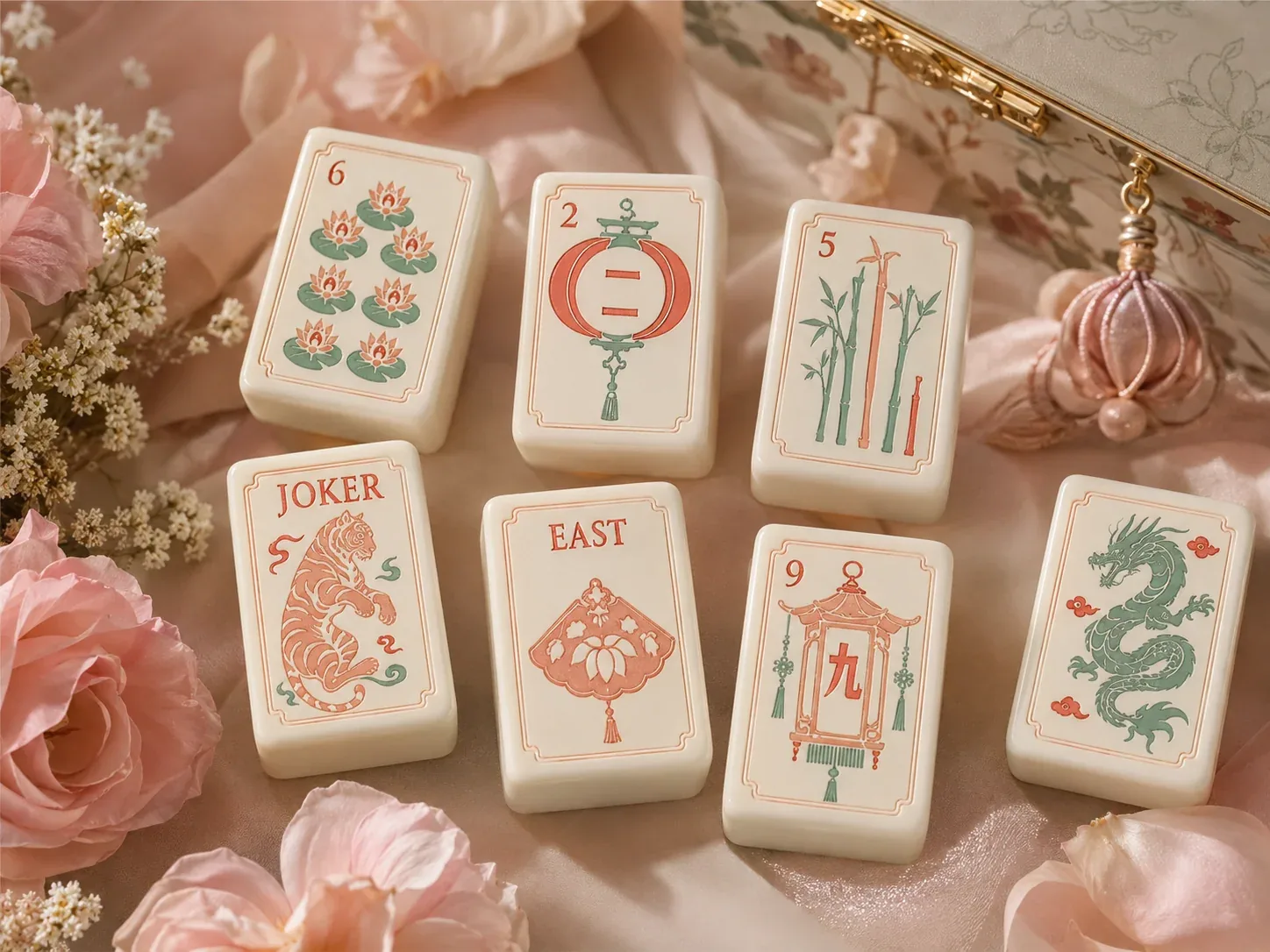 PRE-ORDER Lantern Garden Mahjong Tiles Set