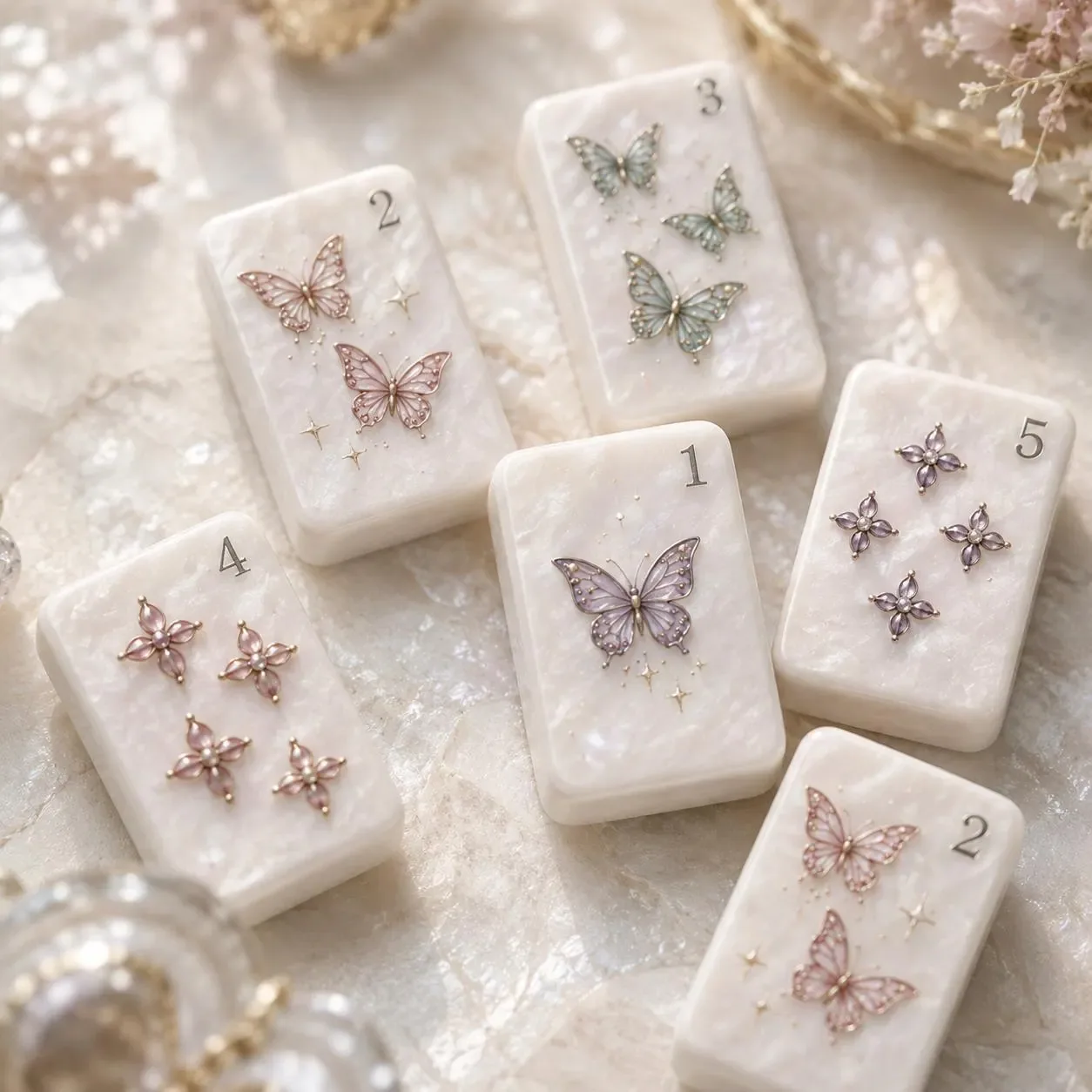 PRE-ORDER (Original design) Pearl Dragon American Mahjong Tile Set