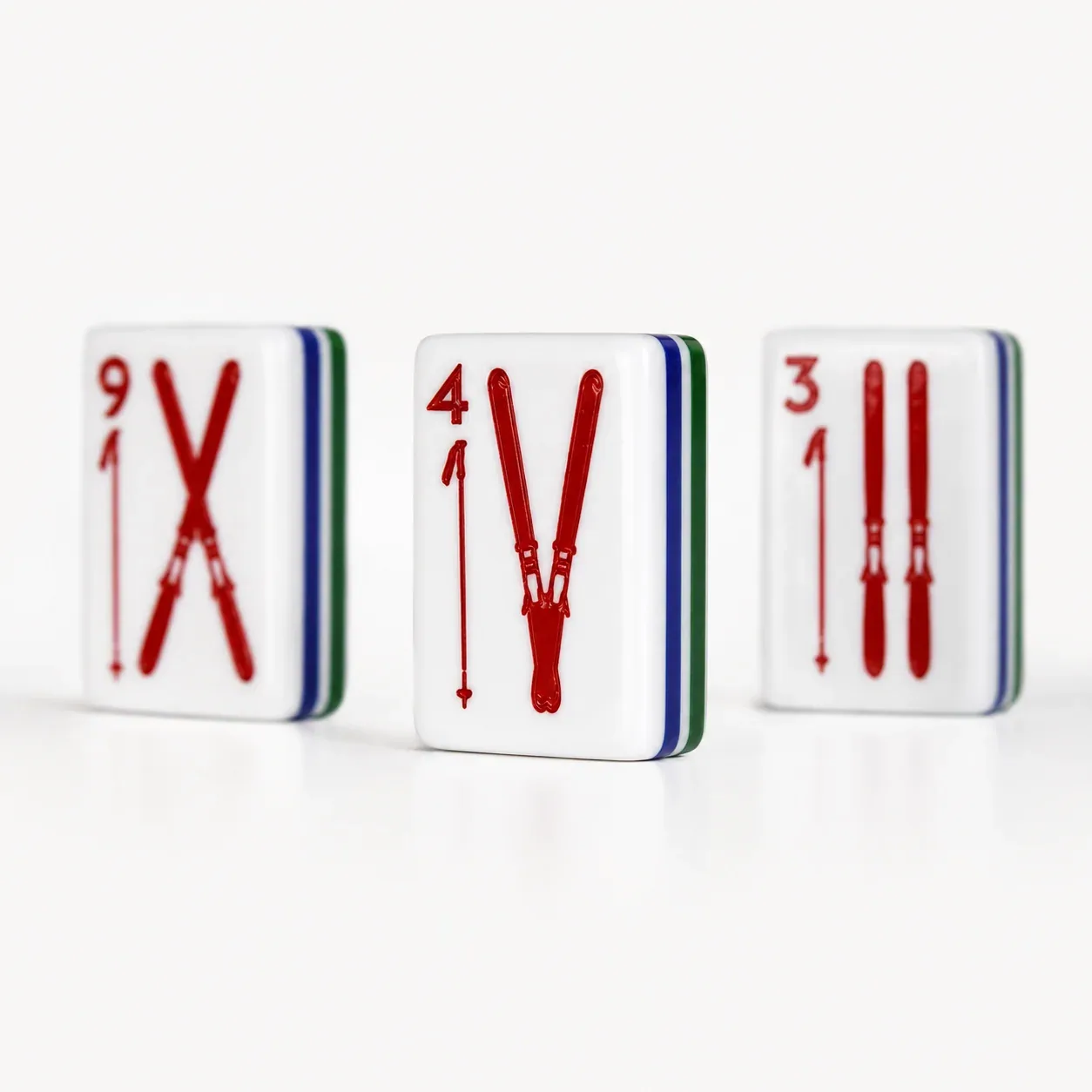 Ski Themed American Mahjong Tiles Set