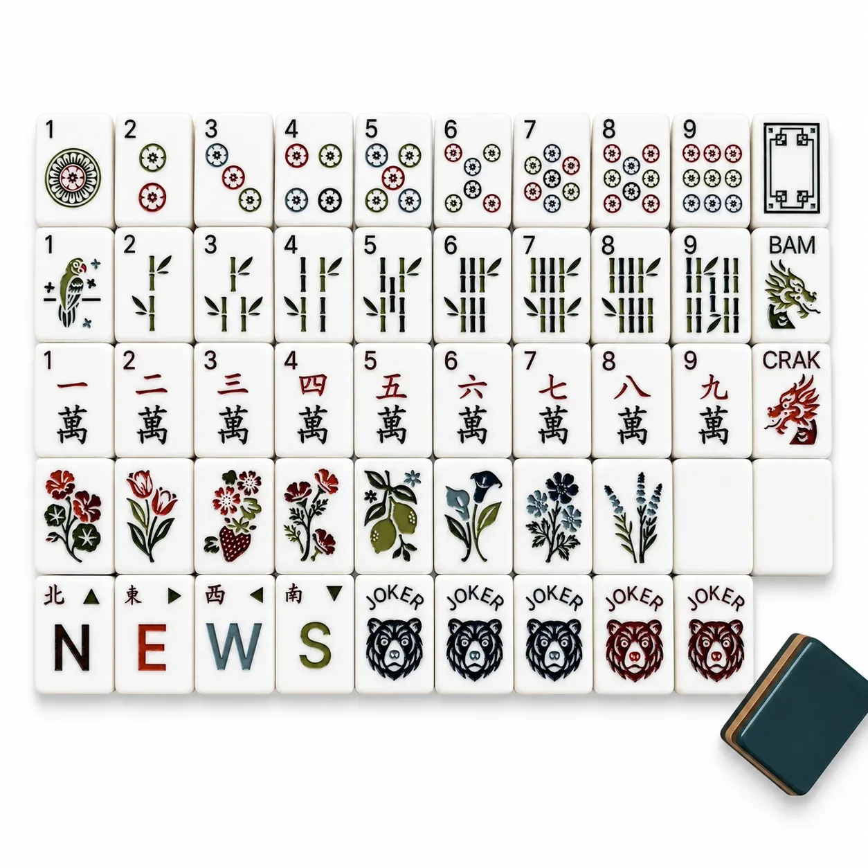 Woodland American Mahjong Tiles Set