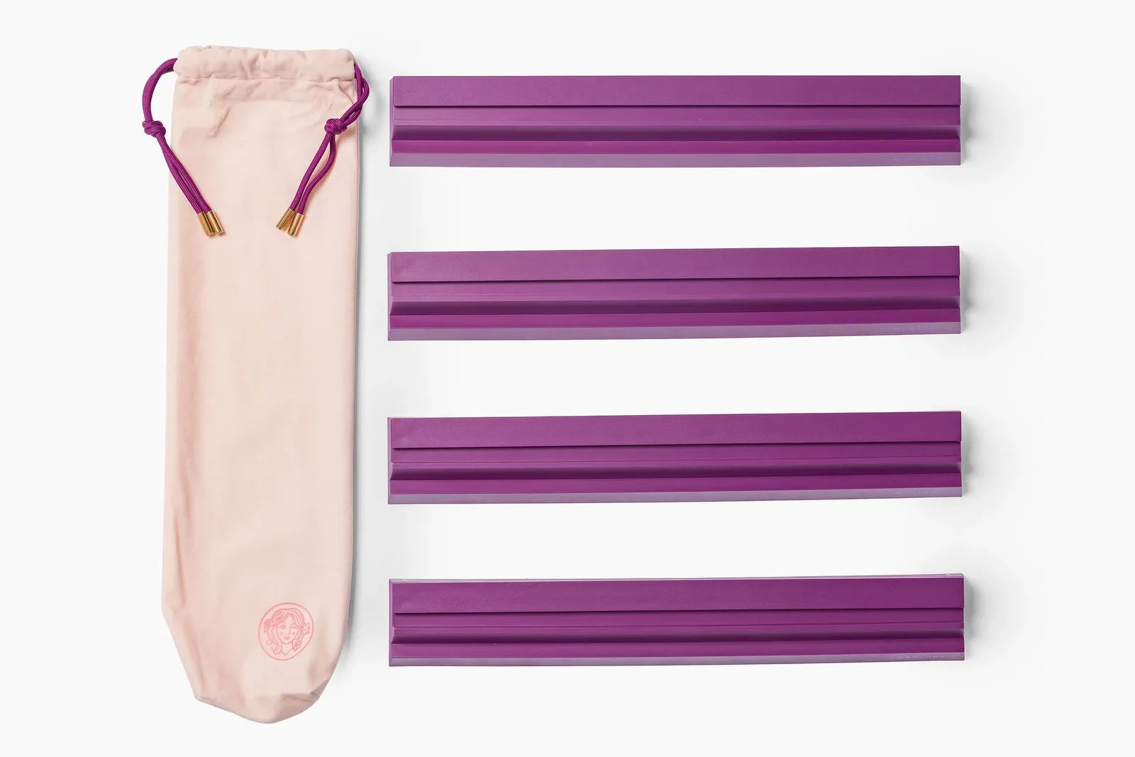 Stackable Plastic Mahjong Rack and Pusher: Set of 4 with drawstring bag