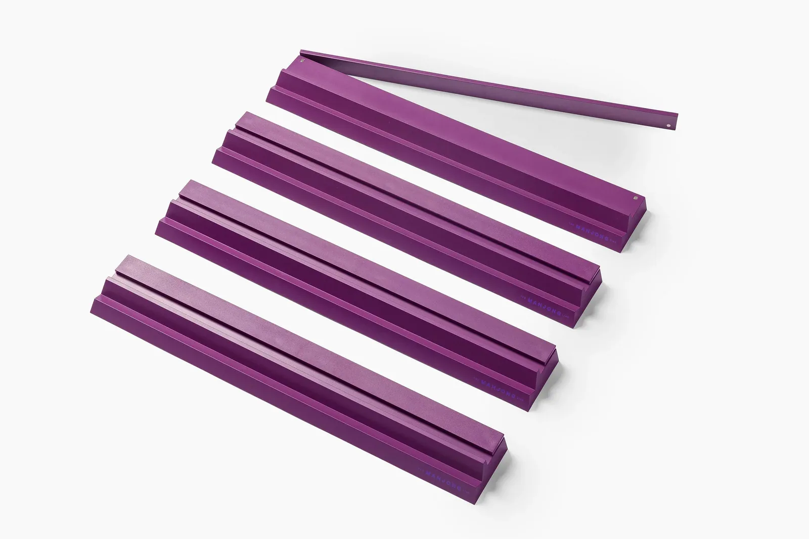 Stackable Plastic Mahjong Rack and Pusher: Set of 4 with drawstring bag