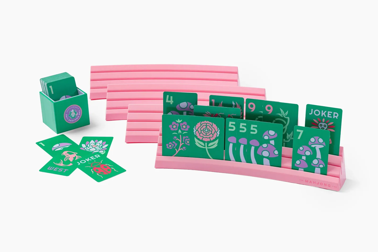 Stackable Plastic Playing Card Racks: Set of 4 with drawstring bag