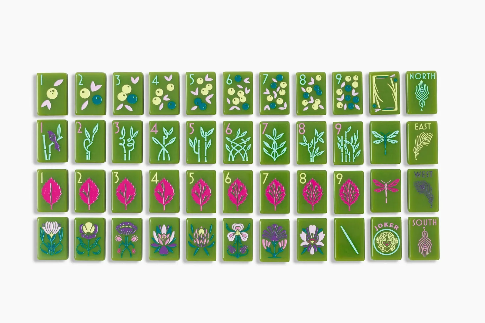 The Botanical Line: Avocado Green Mahjong Tiles