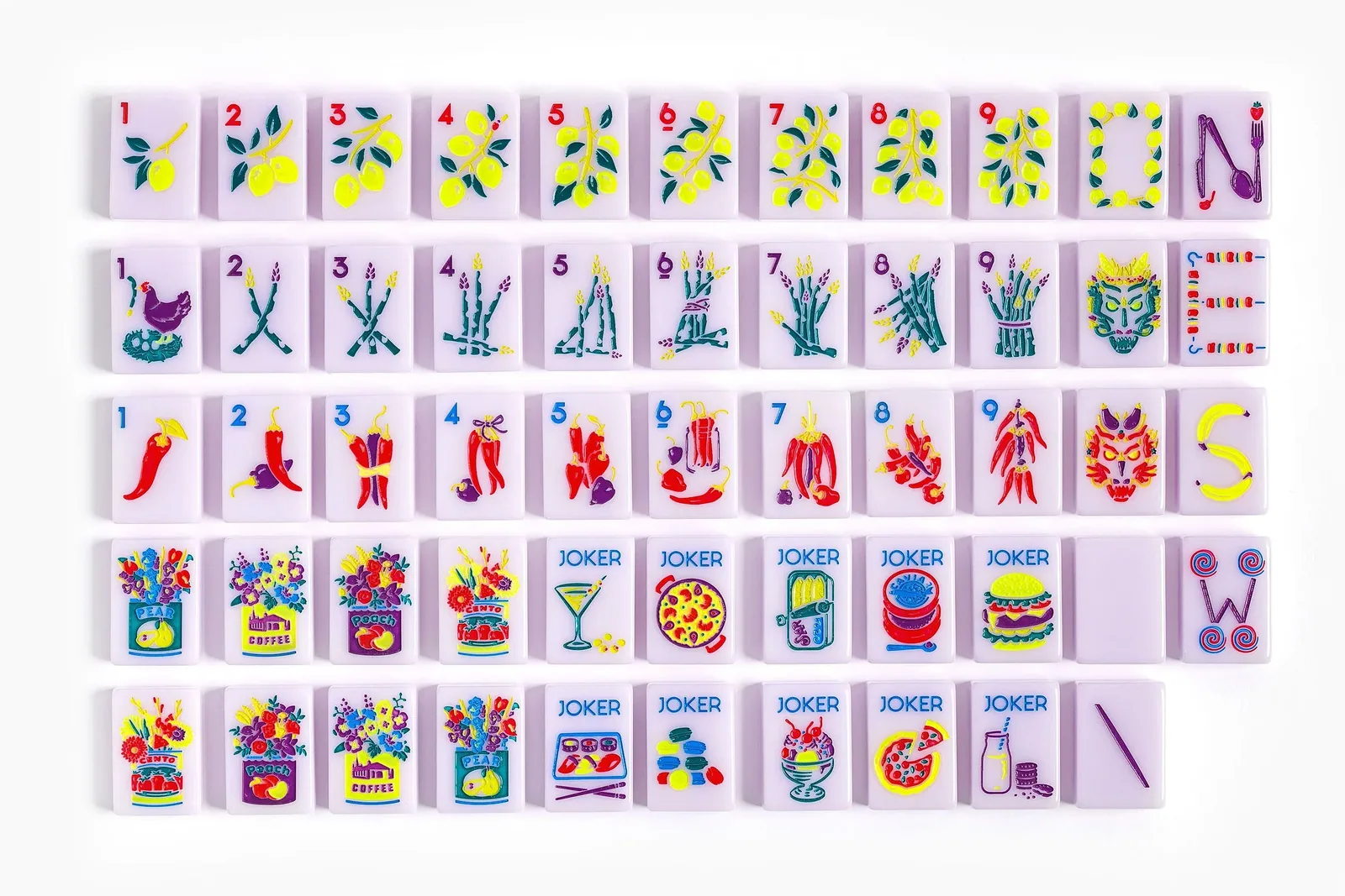 The Foodie Line: Lilac Mahjong Tiles