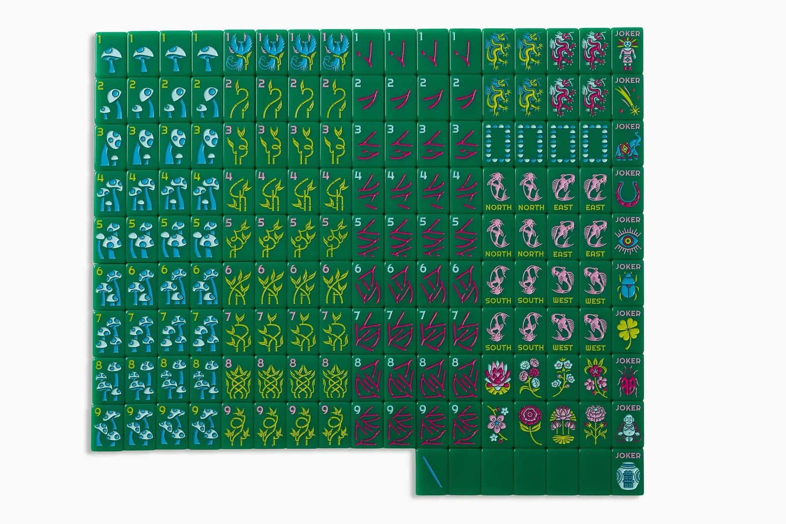 The Lucky Line: Jade Green 2.0 Mahjong Tiles