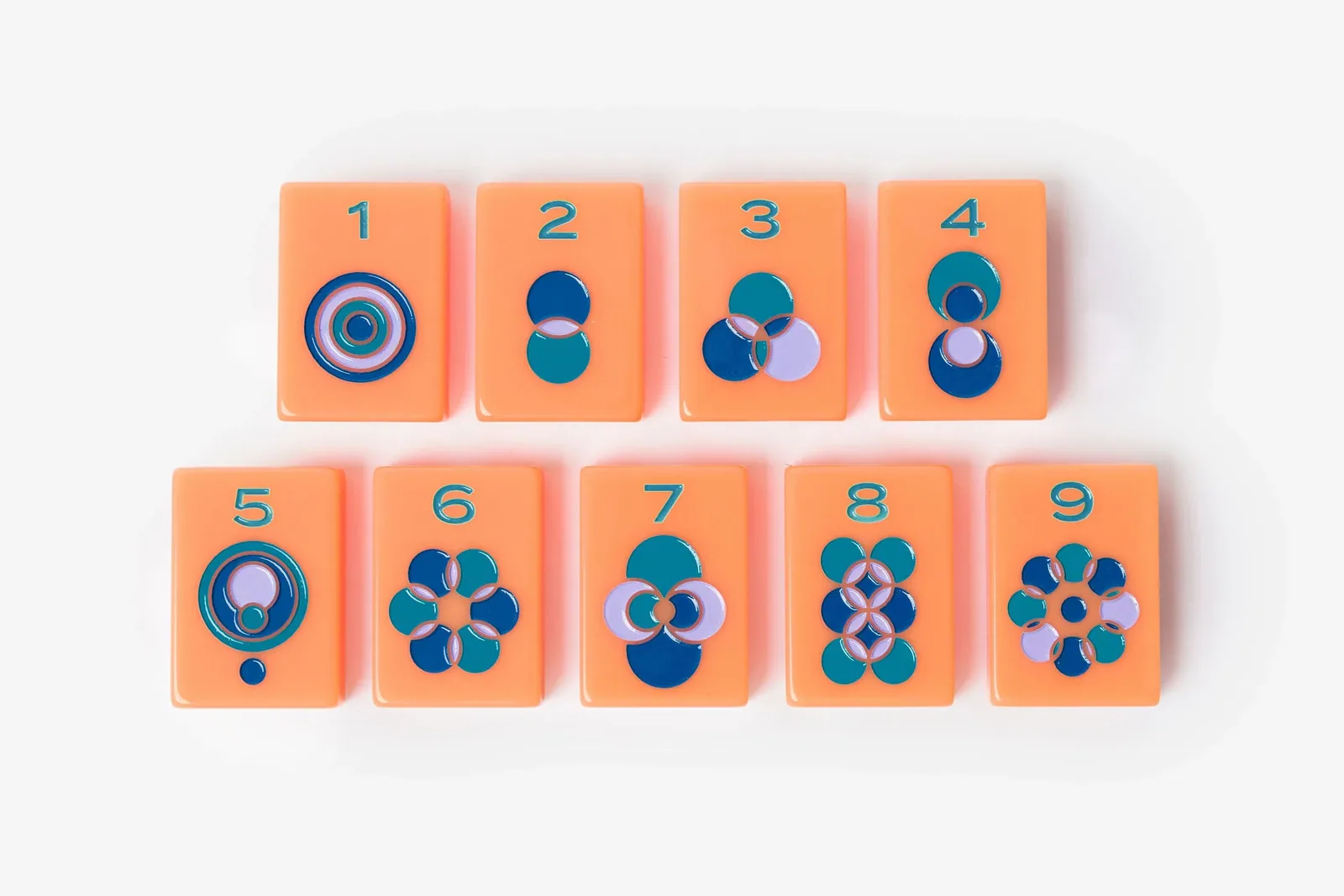 The Minimal Line: Barney Orange Mahjong Tiles
