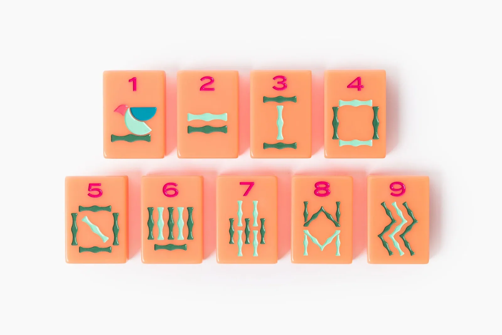 The Minimal Line: Barney Orange Mahjong Tiles