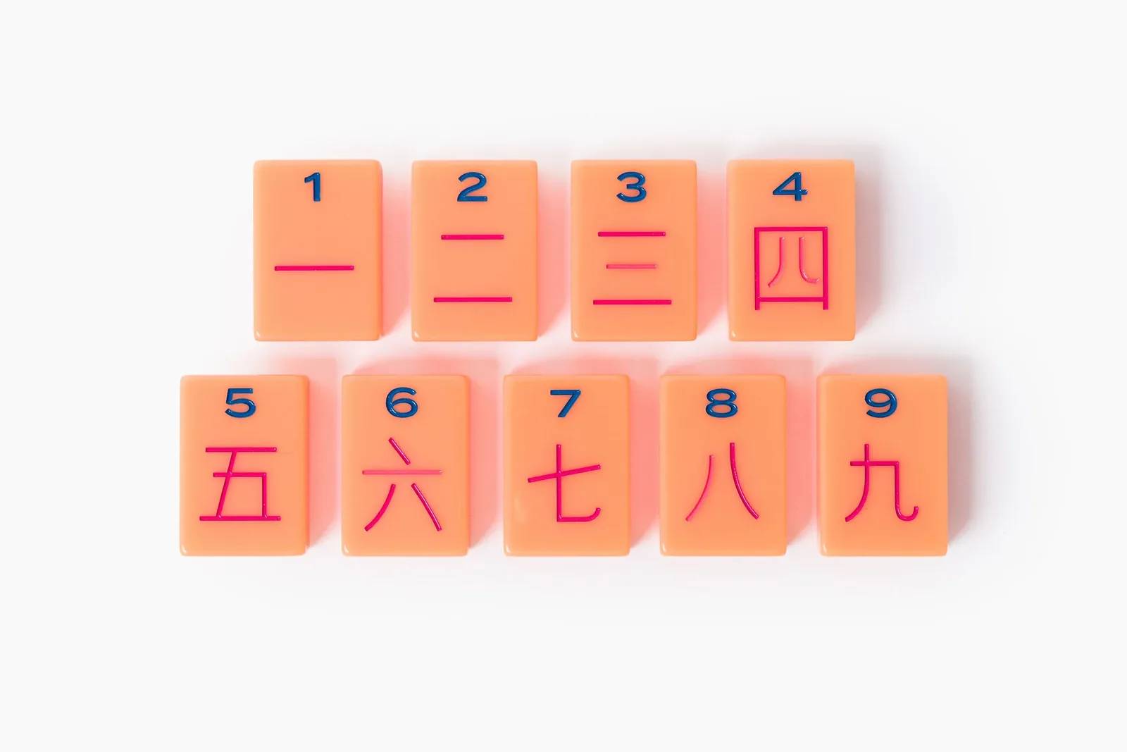 The Minimal Line: Barney Orange Mahjong Tiles