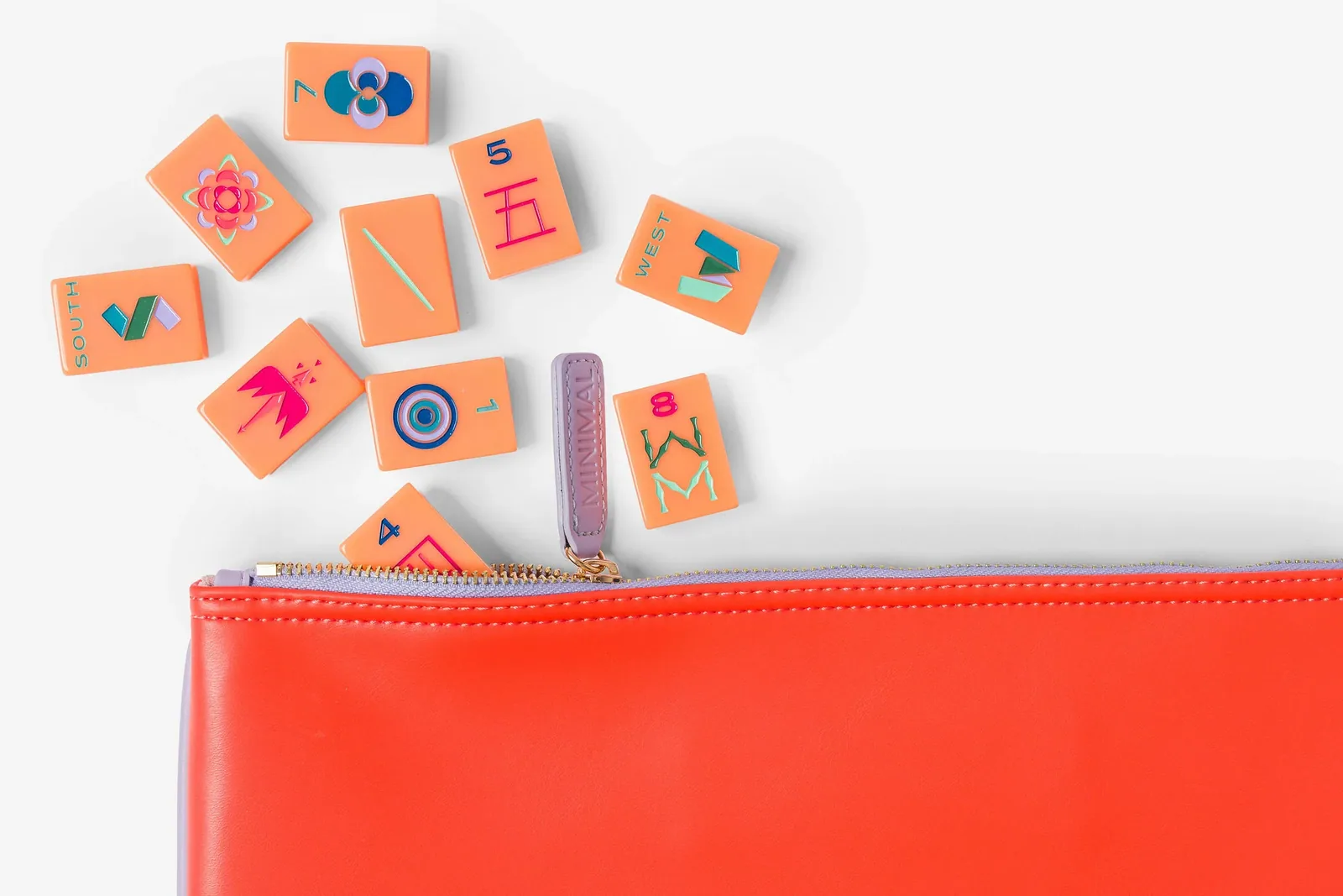 The Minimal Line: Barney Orange Mahjong Tiles