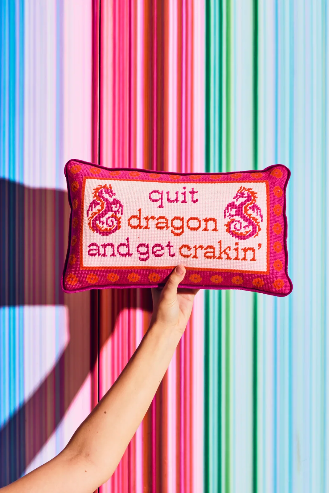 TML x Furbish Studio Pillow - Quit Dragon And Get Crackin'